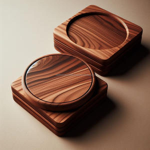 แผ่นรองแก้วไม้ทรงสี่เหลี่ยมเป็นมิตรกับสิ่งแวดล้อมแผ่นรองถ้วยชาทนทานดีไซน์เรียบใช้งานได้จริง - Product Image 1