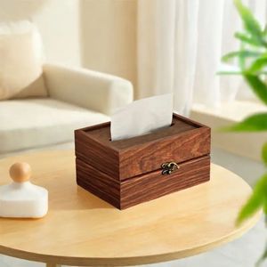 Boîte à mouchoirs décorative en bois avec finition naturelle pour la maison et l'hôtellerie - Product Image 3
