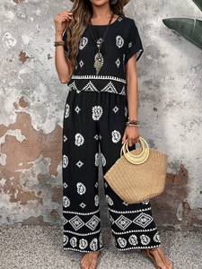 Conjunto de 2 Piezas de Ropa de Mujer Moda 2026, Estilo Urbano, Camiseta de Manga Corta con Bordado Calado y Falda Larga Maxi - Product Image 3