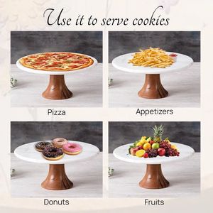 Wood <b>Marble</b> Eco-Friendly Handmade Non-Toxic Easy Demoulding Reusable Curio Craft <b>Cake</b> <b>Stand</b> Hand Wash Only Party Wedding - Product Image 2