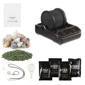 Macchina Lucidatrice per Rocce da 1 libbra con 4 Velocità Regolabili, Timer 1-9 Giorni, Coperchio Insonorizzato in PC per Kit Lucidatura Rocce 220V - Product Image 1
