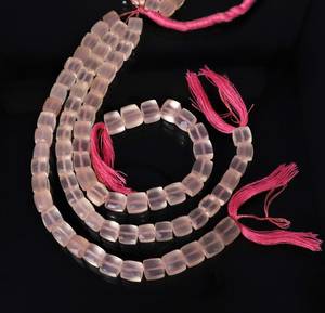 AAA Natural Rose Chalcedony Faceted Cube Shape Briolette 6-7MM Pink Chalcedony Square Box 3D Beads Natural Rose Quartz <b>Gemstone</b> - Product Image 3