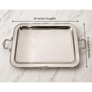 Plateau de service rectangulaire en acier inoxydable, design simple, très vendu, pour la maison, la cuisine et les restaurants. - Product Image 3
