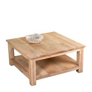 Mesa de Centro Moderna de Madera de Mango Sólida, Forma Cuadrada Natural, Duradera, para Hogar, Oficina o Comercio, Tamaño Personalizado, para Sala de Estar - Product Image 5