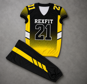 Conjunto de Uniforme de Fútbol Americano Personalizado Rexfit Unisex, Pantalones y Camiseta con Estampado 3D Sublimado, Malla Transpirable, Cuello en V, Sin Mangas, Absorbe la Humedad - Product Image 1
