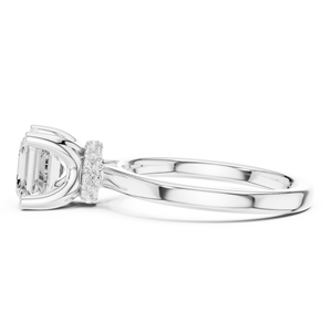 แหวนหมั้นทองคำขาว 14k ขายดีอันดับต้นๆ ประดับเพชรทรง Asscher แบบสี่ขา ฝังเพชรเพาะเลี้ยง มีจำหน่ายในราคาที่สมเหตุสมผล - Product Image 2