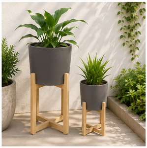 Admirable Design Wooden Plant Stand Flower <b>Pot</b> Style Indoor Plant <b>Holder</b> Solid Wood Floor Standing Planter for Home and Office - Product Image 4