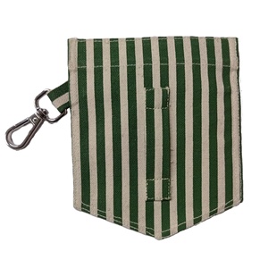 定制帆布口袋钥匙链，带金属钥匙圈和皮带环条纹印花口袋钱袋企业纪念品礼品 - Product Image 3