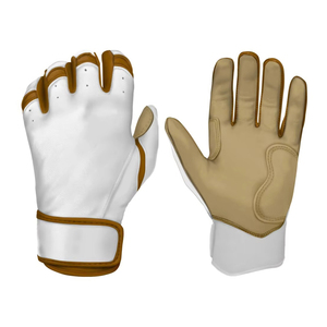 Gants de frappe en cuir blanc et marron, rembourrés, avec fermeture auto-agrippante, support de poignet, légers, unisexes, pour entraînement adulte - Product Image 6