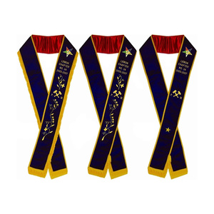 Banda Ceremonial Masónica de Terciopelo Morado Past Matron OES, Bordada a Mano, Fabricante OEM - Product Image 1