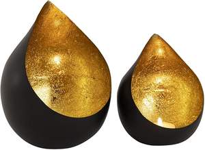 ชุดเชิงเทียนติดผนังทรงหยดน้ำ ดีไซน์ทันสมัย กรอบโลหะ พร้อมที่ใส่เทียนแก้ว ตกแต่งภายในอย่างมีสไตล์ - Product Image 5