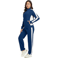 Ensemble de survêtement décontracté pour homme en polyester léger avec col montant, veste et pantalon de jogging, idéal pour l'hiver et respectueux de l'environnement