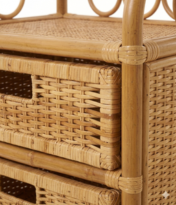 High Quality Indonesian Handmade Furniture Rack Rattan Natural with 3 Drawers Minimalist Stylish Design - Product Image 3
