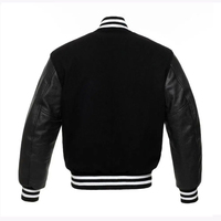 Vestes de baseball pour hommes de bonne qualité avec manches en cuir, vente en gros, veste varsity matelassée coupe-vent à manches longues en cuir pour hommes