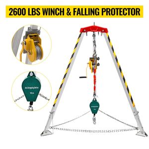 Treppiede di Salvataggio da 8 Piedi con Cavo da 98 Piedi e Verricello da 32,8 Piedi con Capacità di 2600 Libbre per Kit di Protezione Anticaduta in Spazi Confinati - Product Image 3