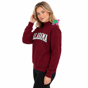เสื้อสเวตเชิ้ตคอเต่า Alabama ปักอักษรแบบกำหนดเอง เสื้อสเวตเชิ้ตคอเต่าคุณภาพสูง ปักลายแบบกำหนดเอง - Product Image 4