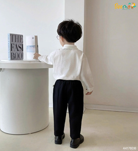Vêtements coréens de qualité supérieure, vêtements pour enfants, ensembles formels pour garçons, chemises blanches et nœud papillon, ensemble de vêtements pour bébés garçons - Product Image 2