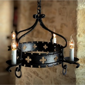 Chandelier en fer artisanal écologique tendance, motif croix, bougies sans flamme pour la Saint-Valentin, Noël, décoration de la maison - Product Image 4