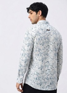 เสื้อเชิ้ตผู้ชายพิมพ์ลายดอกไม้ดิจิทัล คอปกพับ ติดกระดุมเม็ดเดียว ผ้าลินินระบายอากาศ ผ้าฝ้ายทอสำหรับฤดูร้อน ยี่ห้อ Enovate - Product Image 2