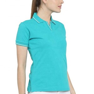 Camiseta Polo Turquesa para Mujer, Diseño ODM OEM, Manga Corta, Color Sólido, Tela Piqué Informal, Largo Regular, 100% Poliéster - Product Image 6