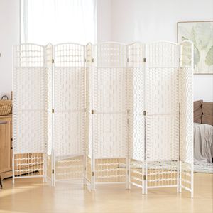Divisorio Pieghevole a 8 Pannelli in Fibra Bianca, Schermo Privacy Portatile per Casa e Ufficio - Product Image 2