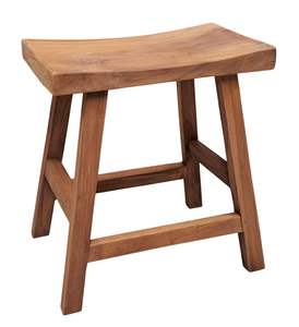 Taburete de madera maciza hecho a mano por artesanos para sala de estar, cocina, balcón, decoración tradicional para el hogar. - Product Image 2