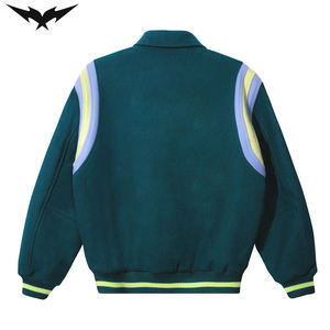 Veste universitaire de qualité supérieure au design tendance, couleur unie, avec lettres brodées, veste bomber unisexe - Product Image 2