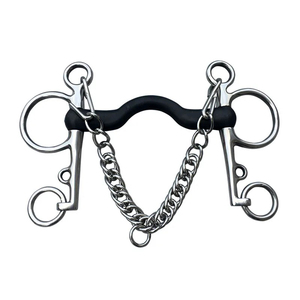 บิตม้าแบบลองเพลแฮม สแตนเลสหุ้มยางสีดำ สำหรับขี่ม้า ขนาด 5 1/4 นิ้ว - Product Image 3