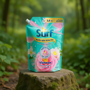 Lessive liquide concentrée Vietnam Surf, parfum Fleur de thé et Lys, 3,6 kg, sachet turquoise, carton de 4 paquets - Product Image 3