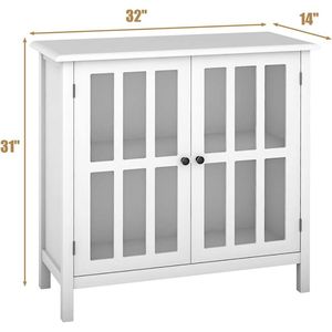 Credenza con Porte in Vetro, Mobile Buffet per Soggiorno - Product Image 5