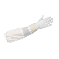 Gants d'apiculture en cuir blanc, longueur coude, avec manchette en maille pour la récolte du miel, la manipulation des ruches et les travaux d'apiculture