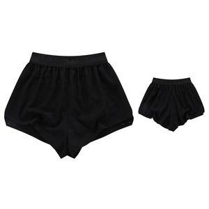 Men's Black <b>Mid</b> Waist Elastic Waist Front Logo Breathable Knitted Quick Dry Short Shorts Casual Style Summer Season - Product Image 1