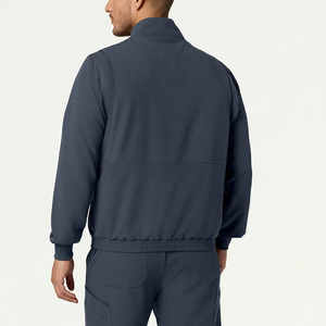 Chaqueta Médica Azul Marino para Hombre, con Cierre Completo, Tejida en Poliéster, Uniforme para Trabajadores de la Salud - Product Image 3