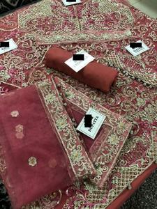 2021 indio paquistaní último bordado pesado Lehenga completamente bordado seda Salwar traje neto Venta caliente elegante rayón gasa - Product Image 5