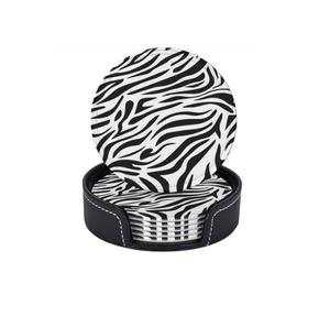 Sous-verre rond en bois massif noir à motif floral, design vintage, pour servir thé, café et eau - Product Image 6