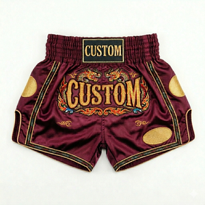 Shorts de Muay Thai en gros pour hommes et femmes, en satin polyester, avec logo personnalisé, shorts de boxe, fournisseur OEM ODM - Product Image 6
