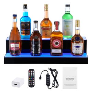 Espositore Illuminato a LED in Acrilico da 24 Pollici a 2 Livelli per Bottiglie di Liquore, per Bar e Casa - Product Image 6