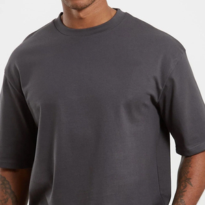 High Quality Blank Cotton StreetWear <b>Tshirt</b> Oversized Drop Shoulder T-shirt Custom Print logo HeavyWeight White T Shirt for Men - Product Image 5