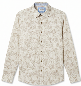 Chemise décontractée pour homme Enovate à manches longues, double boutonnage, en coton respirant, avec col rabattu, pour le printemps - Product Image 1
