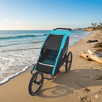TC-2024S Jogger, design léger, 3-en-1, siège individuel, canopy, remorque pour vélo bébé, poussette, cadre en aluminium, système de suspension