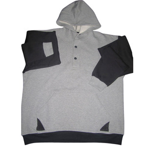 Sudadera con Capucha Henley Personalizada para Hombre, con Mangas en Contraste, Bloques de Color, Cuello de Tres Botones, Felpa de Algodón - Product Image 5