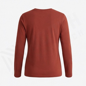 T-shirt à manches longues et col rond pour femme, couleur personnalisée, en coton biologique de luxe, pré-rétréci, certifié GOTS, qualité supérieure, coupe classique, haut confortable - Product Image 2