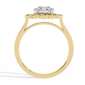 Anillo de Diamantes de Corte Redondo de 1.5 CT para Mujer, Diseño Floral, Oro de 10k, 14k, 18k, Anillo de Compromiso, Aniversario, Boda, Certificado IGI - Product Image 2