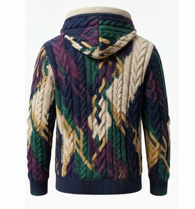 Sudadera con capucha de punto personalizada para hombre, estilo vintage, lavada, de peso pesado, con hombros caídos, moda urbana, lisa, venta al por mayor de fábrica D - Product Image 2