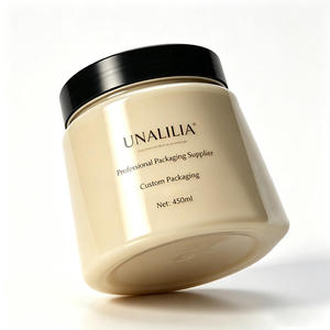 Wholesale 450ml PET Wide Mouth <b>Jar</b> with Screw Top-15oz <b>Plastic</b> Container for Cream Hair Custom Cosmetic Packaging - Product Image 3