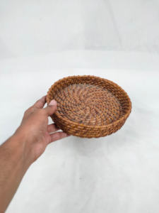 <b>Japanese</b> Style Handmade Polished Woven Rattan-Like Wood Round <b>Snacks</b> Tray Home Living Room Wall Hanging Crafts <b>Box</b> - Product Image 3