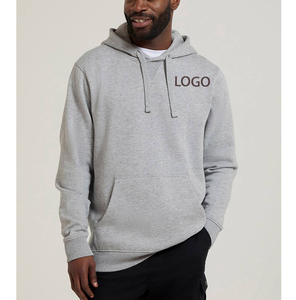 Sweat-shirt à capuche pour homme en coton French Terry, coupe ample, anti-rétrécissement, brodé, avec impression sérigraphiée en relief, uni, à manches longues, vente en gros - Product Image 1