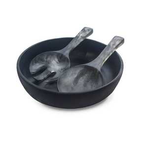 Bol de service en résine polie de qualité supérieure, écologique, avec ensemble de cuillères pour la cuisine et la salle à manger, alliant durabilité et design minimaliste - Product Image 5
