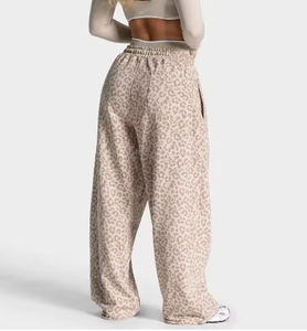 กางเกงจ็อกเกอร์ขาบานพิมพ์ลายตามสั่งพร้อมแถบลายเสือดาวสีดำ ผ้าฝ้ายระบายอากาศ กางเกงวอร์มผู้ชาย กางเกงผู้หญิง - Product Image 2