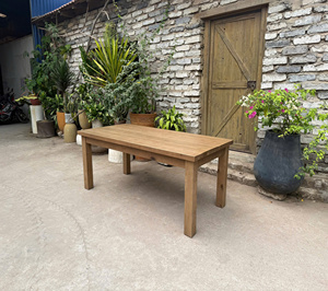 Rustic <b>Brown</b> Recycled Wood Oak <b>Table</b> Furniture for Home Use from VietNam Square Solid Wood Dining <b>Table</b>, Walnut, Pine - Product Image 3